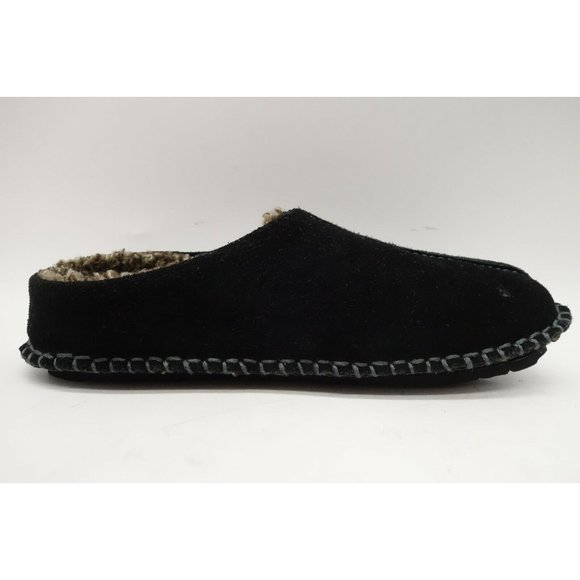 1901 Dakota Black Leather Lined Split Toe Casual Slippers Shoes Men's 9 M - Picture 3 of 11